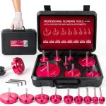Premium 8Pcs PVC Pipe Reamer Kit - Complete Reamer Set, Fits Standard 1/2" Drills, Includes P3/4", 1", 1-1/4", 1-1/2", 2", 2-1/2", 3", 4" For Standard 1/2" Drills, Ideal for PVC, CPVC, ABS Pipes-0