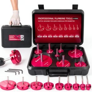 Premium 8Pcs PVC Pipe Reamer Kit - Complete Reamer Set, Fits Standard 1/2" Drills, Includes P3/4", 1", 1-1/4", 1-1/2", 2", 2-1/2", 3", 4" For Standard 1/2" Drills, Ideal for PVC, CPVC, ABS Pipes-0