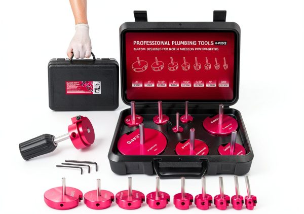 Premium 8Pcs PVC Pipe Reamer Kit - Complete Reamer Set, Fits Standard 1/2" Drills, Includes P3/4", 1", 1-1/4", 1-1/2", 2", 2-1/2", 3", 4" For Standard 1/2" Drills, Ideal for PVC, CPVC, ABS Pipes-0