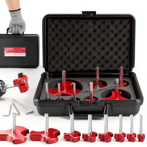PVC Pipe Reamer Kit 8pcs Qoobly Aluminum Tool with 1/2"-4" Sizes Red-0